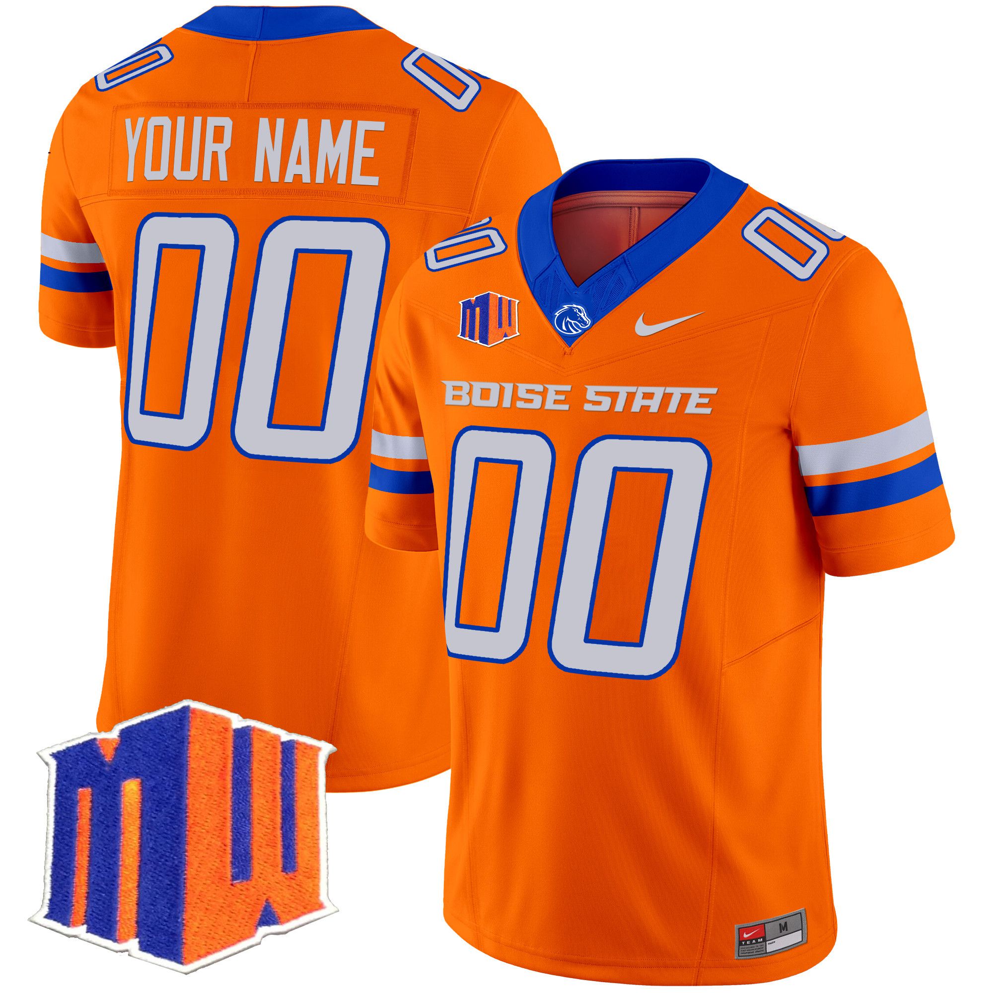 Men Boise State Broncos Orange Nike 2024 Vapor Limited Custom NCAA Jersey style 1